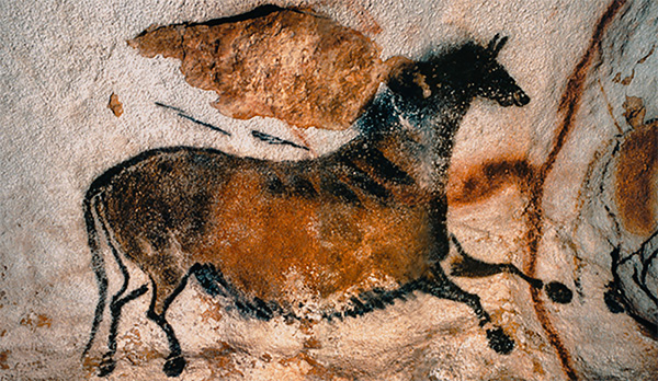 Paleolithic painting from Lascaux caves in southwestern France.