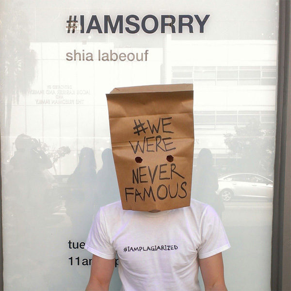 Scotch Wichmann performing a shamanic performance art piece called Protesting Shia LaBeouf, Los Angeles, CA, 2014